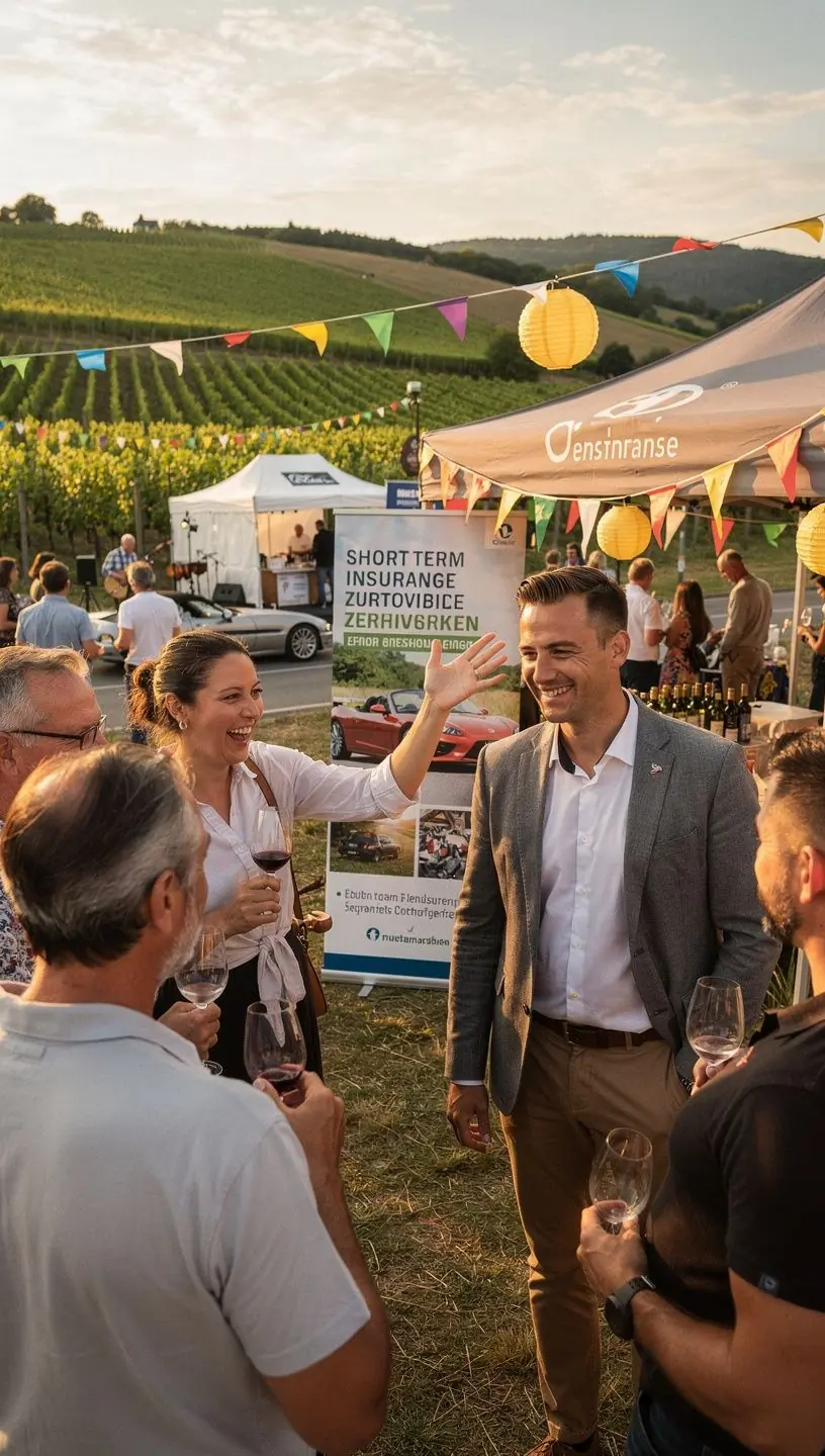 Kundin erhält klare Informationen zu den Vorteilen der zeitlich befristeten Autoversicherung.